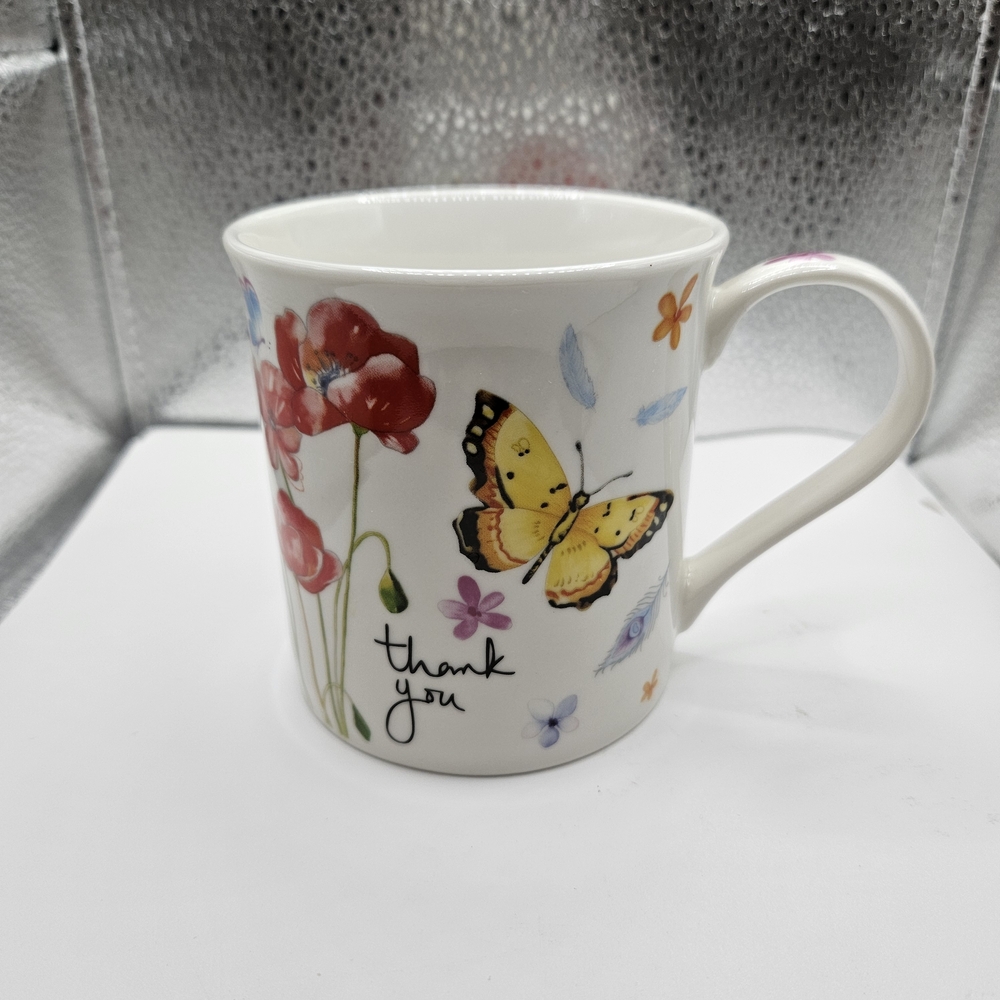 Thank You Floral Butterfly Mug By Burton + Burton